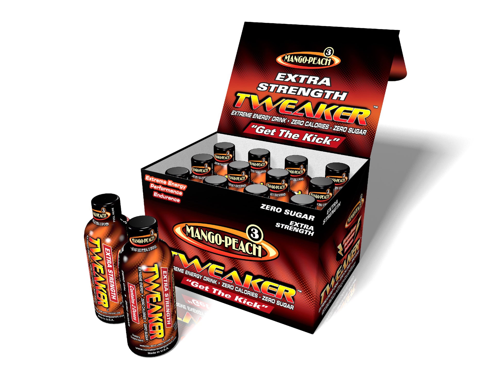 TWEAKER ENERGY SHOT - EXTRA STRENGTH 12 CT - Mango Peach